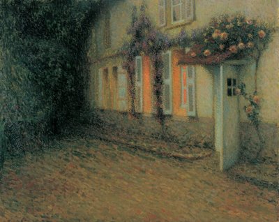 Roses and Wisterias on the House by Henri Eugene Augustin Le Sidaner